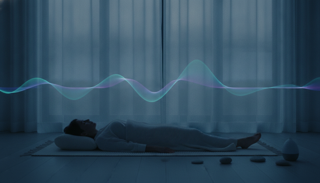 A person resting during a daytime NSDR session near a softly lit window